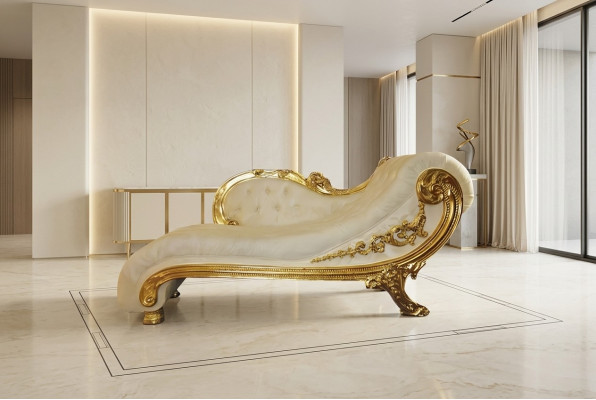 Sofa szezlongowa Chesterfield Récamière Antyk w stylu Noble Leżanka