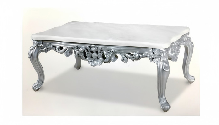 Barokowy rokokowy stolik kawowy Drewno Tabela Side Sofa Kanapa stoły Marmur