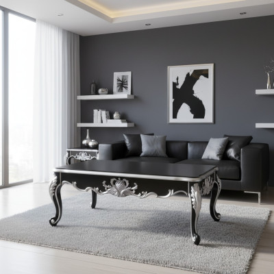 Barokowy rokokowy stolik kawowy Extra Class Deko Drewno Tabela Side Sofa Couch