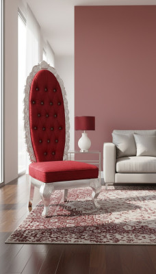 Red Throne Fotel Royal Podkładka Siedziba Antyk Style Krzesło Chesterfield Design