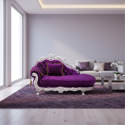 Szlachetny szezlong w stylu Chesterfield Antyk Sofa z szezlongiem New Récamière
