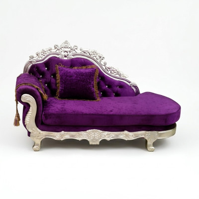 Szlachetny szezlong w stylu Chesterfield Antyk Sofa z szezlongiem New Récamière