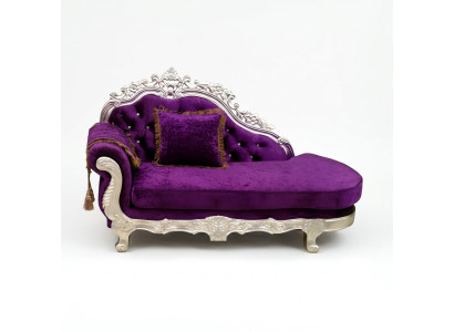 Szlachetny szezlong w stylu Chesterfield Antyk Sofa z szezlongiem New Récamière