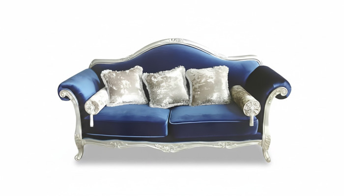 Dwuosobowa sofa tronowa Royal Podkładka Aksamit 2 miejsce do siedzenia Antyk w stylu Chesterfield