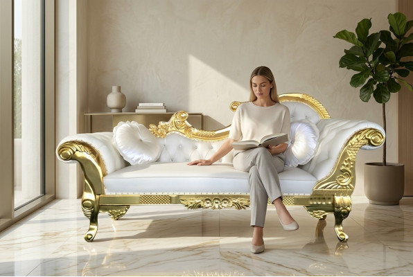 Szezlong Noble Chesterfield Szezlong w stylu Antyk Leżanka szezlong rozkładany nowy