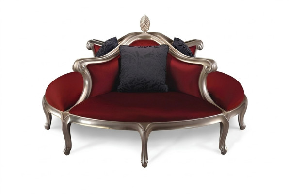 Okrągły Sofa Podkładka Kanapa Podkładka Chesterfield Aksamit 4 miejsce siedzące w stylu Antyka