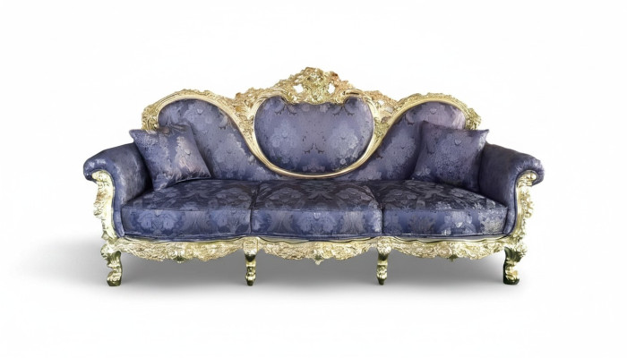 Throne Sofa Queen Podkładka Aksamit 3 miejsce siedzące Antyk Stil Fotel Lounge Chesterfield