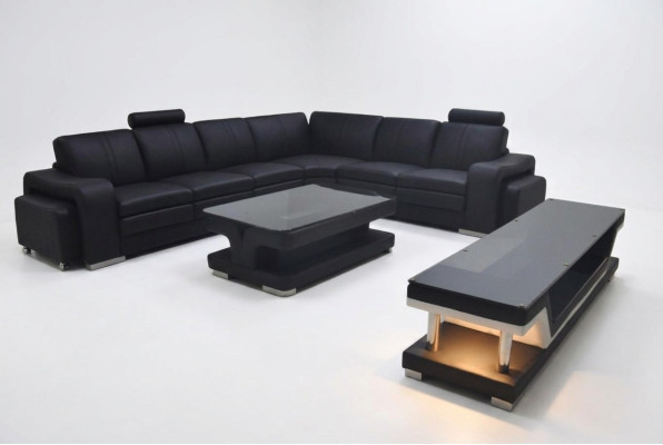 Skóra Couch Żywy krajobraz Narożnik Ustawić Design Sofa L-Shape A1109B Sofy Kanapy