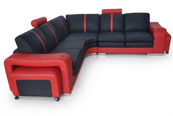 Narożnik Sofa Kanapa Podkładka Narożnik Siedziba Skóra Ustawić Żywy krajobraz Podświetlany kształt litery L