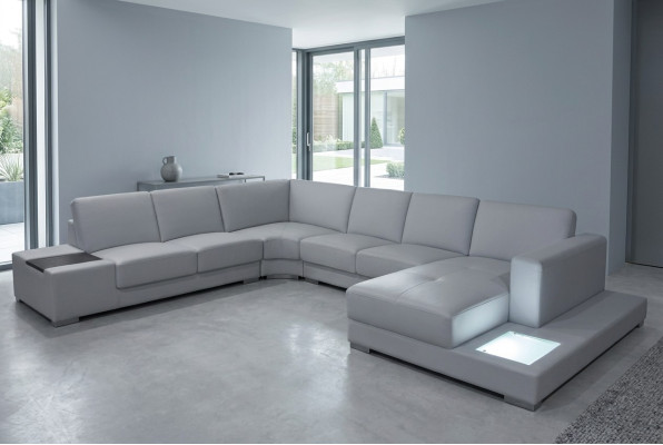 Skórzana sofa kanapa Żywy krajobraz Narożnikowa kanapa Ustawić Design Nowoczesna Sofa Kształt U A1110