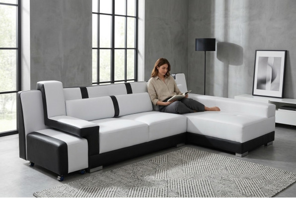 Narożnik Sofa Kanapa Podkładka Narożnik Siedziba Ustawić Żywy krajobraz Podświetlany L Shape Skóra