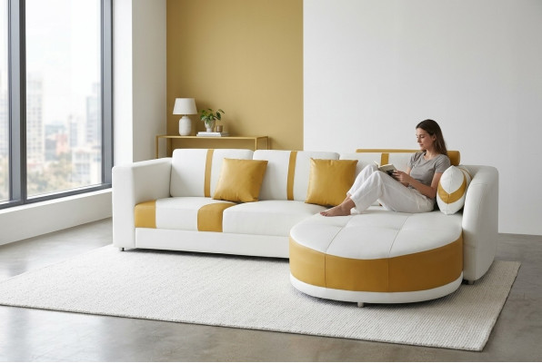Skóra Narożnik Sofa Kanapa Podkładka Siedziba Living Modern Design Meble Ustawić
