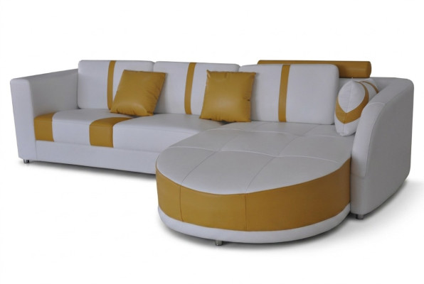 Skóra Narożnik Sofa Kanapa Podkładka Siedziba Living Modern Design Meble Ustawić