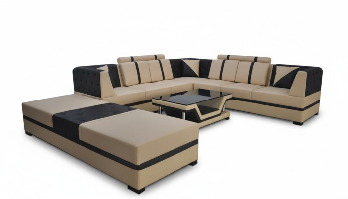 Skóra Narożnik Sofa Kanapa Podkładka Siedziba Living Landscape Modern Design Meble