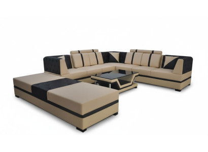 Skóra Narożnik Sofa Kanapa Podkładka Siedziba Living Landscape Modern Design Meble