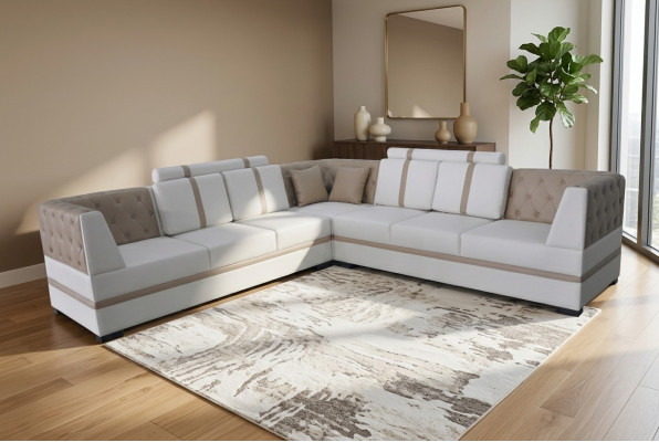 Skórzana sofa kanapa Żywy krajobraz Narożnik Ustawić Design Modern Sofa A1128
