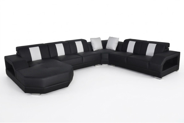 Skóra Sofa Couch Żywy krajobraz Narożnik Ustawić Design Modern Couch