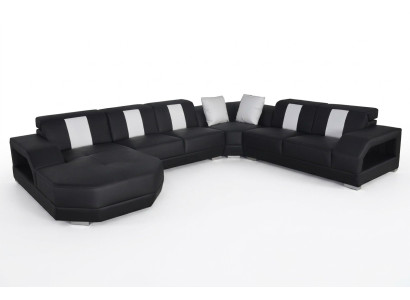 Skóra Sofa Couch Żywy krajobraz Narożnik Ustawić Design Modern Couch