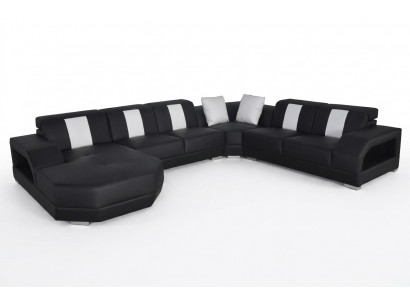 Skóra Sofa Couch Żywy krajobraz Narożnik Ustawić Design Modern Couch