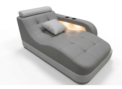 Designerska Skóra Szezlong Nowoczesna Szara Sofa Otomana Oryginalna Skóra Relaks