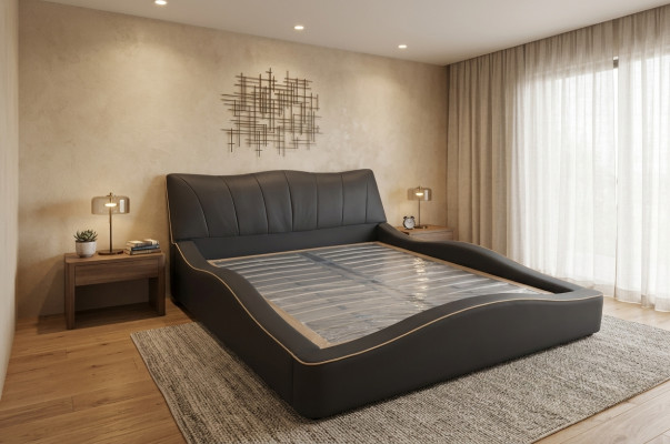 Luxury Design Skóra Podkładka Hotelowa Łóżko Rama Rama Nowoczesne łóżko Tapicerowane