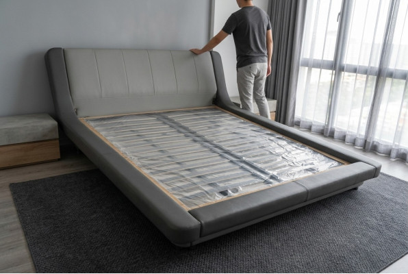 Double Luxury Design Skóra Łóżko Podkładka do łóżka Nowoczesny Hotel Wielofunkcyjny