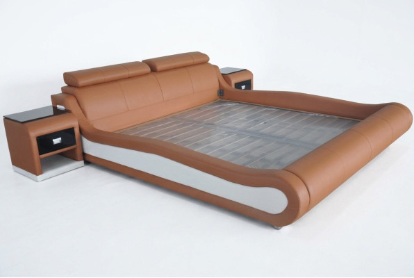 Design Luksusowe łóżko Podkładka Małżeństwo Hotel Nowoczesne łóżko Skóra 140/160/180/200 cm