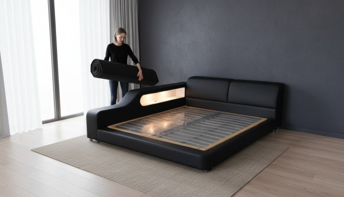Design Luksusowe łóżko Podkładka Skóra Małżeństwo Nowoczesne łóżka hotelowe 140/160/180/200