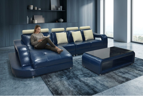 Skórzana Sofa Kanapa Żywy krajobraz Narożnik Ustawić Design Nowoczesna Sofa w kształcie litery L