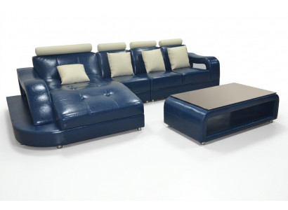 Skórzana Sofa Kanapa Żywy krajobraz Narożnik Ustawić Design Nowoczesna Sofa w kształcie litery L