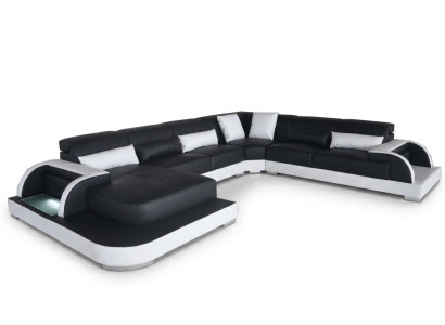 Skóra Sofa Kanapa Żywy krajobraz Narożnik Ustawić Design Nowoczesne Sofy Kształt U Kanapy