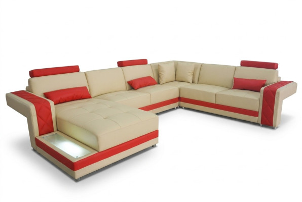 Skórzana Sofa Kanapa Żywy krajobraz Narożnik Ustawić Design Nowoczesna Sofa Dekoracyjna