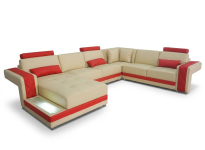 Skórzana Sofa Kanapa Żywy krajobraz Narożnik Ustawić Design Nowoczesna Sofa Dekoracyjna