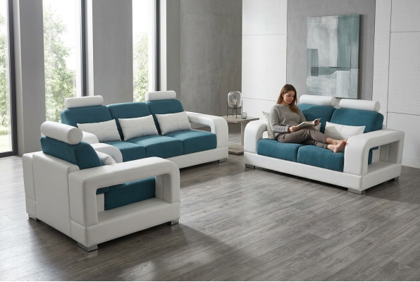 Sofa Kanapa Podkładka Żywy krajobraz Siedziba Meble Zestaw Ustawić 3+2+1 Kanapy