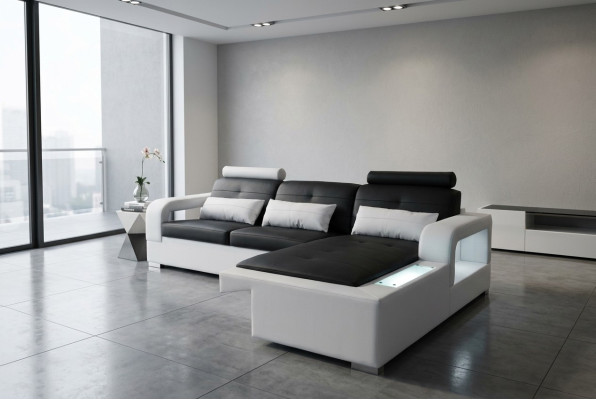 Skórzana sofa kanapa Żywy krajobraz Narożnik Ustawić Design Nowoczesna sofa dekoracyjna w kształcie litery L
