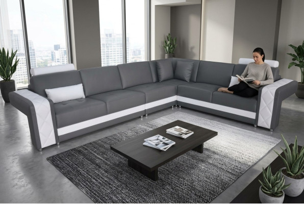 Skórzana sofa kanapa Żywy krajobraz Narożnik Ustawić Design Nowoczesna sofa dekoracyjna w kształcie litery L