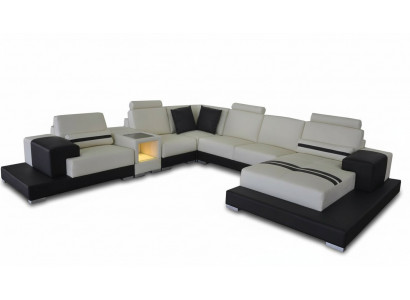 Skórzana Sofa Kanapa Żywy krajobraz Narożnik Ustawić Design Dekoracyjna Nowoczesna Sofa