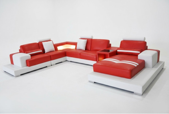 Skórzana Sofa Kanapa Żywy krajobraz Narożnik Ustawić Dekoracyjny Design Nowoczesna Sofa