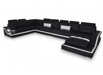 Skórzana sofa Żywy krajobraz Narożnik Ustawić Design Nowoczesna Sofa Kształt U