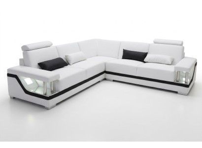 Skórzana sofa kanapa Żywy krajobraz Narożnik Ustawić Design Nowoczesna Narożnik Sofa L-kształt L6002