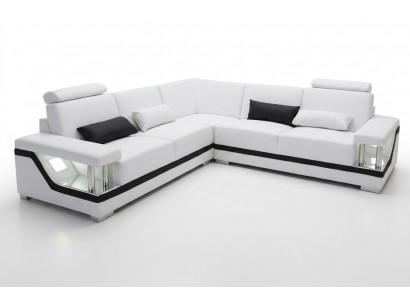 Skórzana sofa kanapa Żywy krajobraz Narożnik Ustawić Design Nowoczesna Narożnik Sofa L-kształt L6002