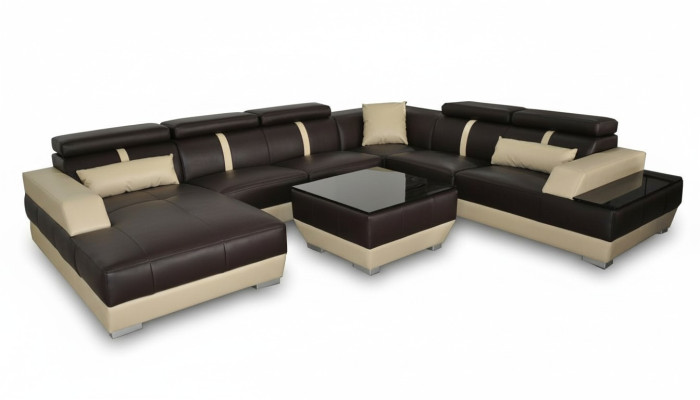 Skórzana sofa Żywy krajobraz Narożnik Ustawić Design Nowoczesna sofa Dekoracyjna Kształt U