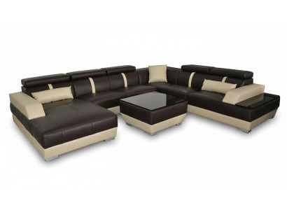 Skórzana sofa Żywy krajobraz Narożnik Ustawić Design Nowoczesna sofa Dekoracyjna Kształt U