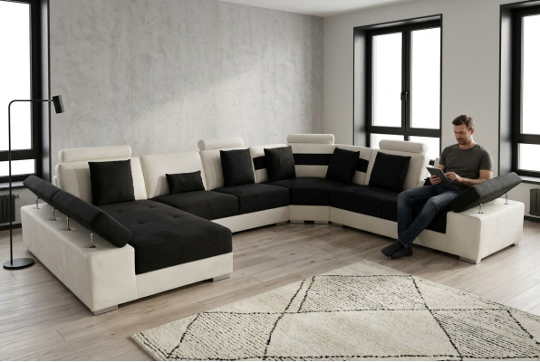 Sofa Skórzana Kanapa Żywy krajobraz Narożnik Ustawić Design Nowoczesna Sofa Kształt U K5014 Nowość