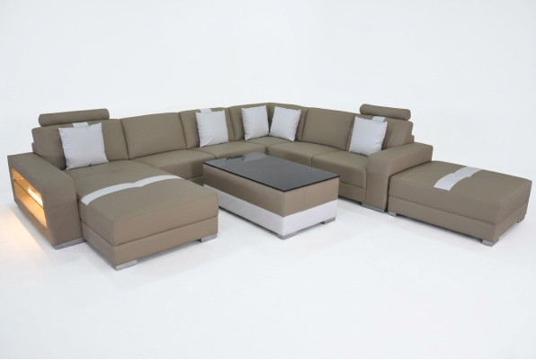 Sofa skórzana Sofa dekoracyjna Żywy krajobraz Narożnik Ustawić Design Nowoczesna Sofa