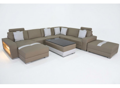 Sofa skórzana Sofa dekoracyjna Żywy krajobraz Narożnik Ustawić Design Nowoczesna Sofa