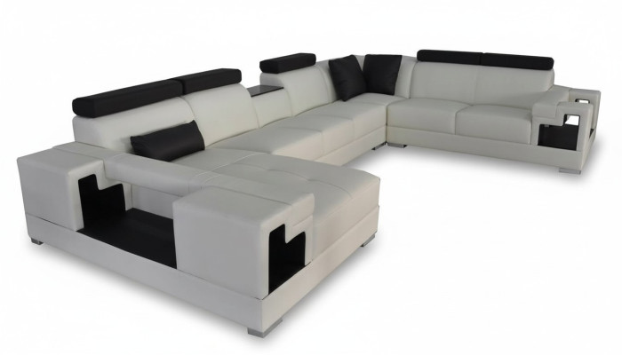 Skórzana sofa Narożnik Sofa Kanapa Żywy krajobraz Sofy Kanapy Ustawić Design Modern New