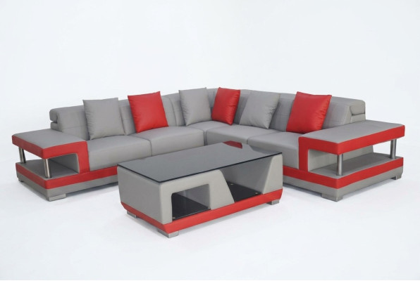 Skórzana sofa kanapa Żywy krajobraz Narożnik Ustawić Deco Design Nowoczesna sofa w kształcie litery L