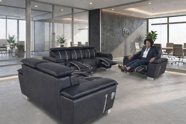 Skórzana sofa kanapa Żywy krajobraz Narożnik Ustawić Design Modern Sofa 3+2+1