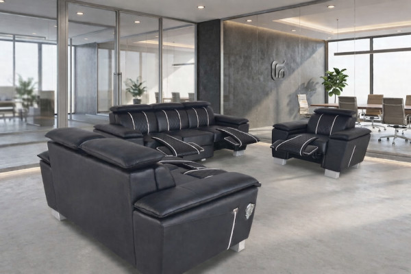 Skórzana sofa kanapa Żywy krajobraz Narożnik Ustawić Design Modern Sofa 3+2+1